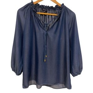 Alex and Parker Chic Navy Blue Blouse for Women‎ size small